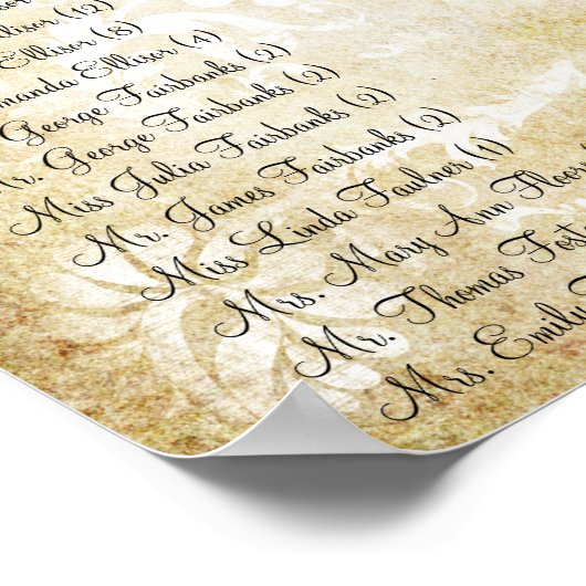 Zauberwaldkreislauf der Liebe Blume Bäume Hochzeit Poster (Ecke)