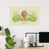 Zauberwaldkreislauf der Liebe Blume Bäume Hochzeit Poster (Heimbüro)
