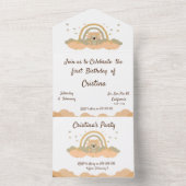 Zauberwolke Regenbogen-Koala-Bär All In One Einladung (Innen Boden)