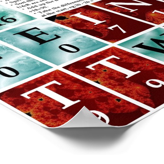 Zauberzahl-Schreibkarten Poster (Ecke)