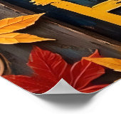 Zaun-Bandit: Raccoon-Herbstbesuch Poster (Ecke)