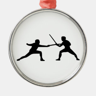 Zaun der Fechterpaare Silbernes Ornament