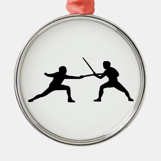 Zaun der Fechterpaare Silbernes Ornament (Vorne)