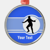 Zaun der Silhouette; blau Silbernes Ornament (Vorne)