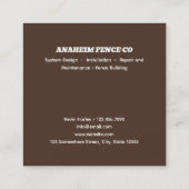 Zaun-Gebäude QR Quadratische Visitenkarte (Rückseite)