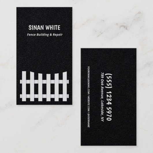 Zaun Gebäude und Reparatur Visitenkarte (Vorne/Hinten)