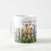 Zaun mit Blume, ich würde eher Gartenarbeit machen Kaffeetasse (Vorderseite Links)
