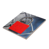 Zaun mit rotem Herzen Fliese (Seite)