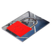 Zaun mit rotem Herzen Notizblock (Linke Seite)