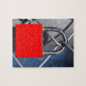 Zaun mit rotem Herzen Puzzle (Horizontal)