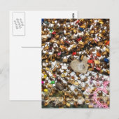 Zaun mit Vorhängeschlöcken der Liebe Fotografie Postkarte (Vorne/Hinten)