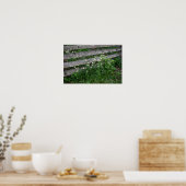 Zaun mit Wildblumen Poster (Küche)