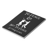 Zaun oder nicht, um dumme Fragen abzuwehren Notizblock (Rotiert)