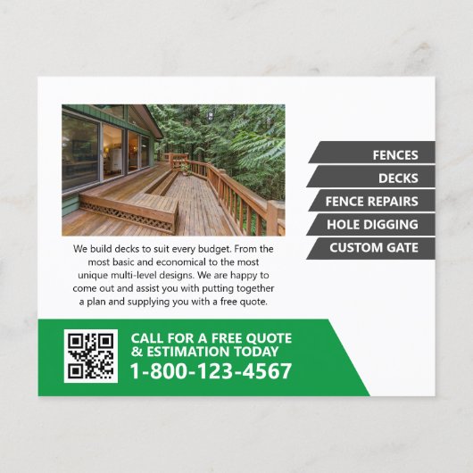 Zaun und Decke Flyer Broschüre Moderne Berufliche (Hinten)