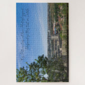 Zaun und Himmel. Modernes modernes Foto Puzzle (Vertikal)