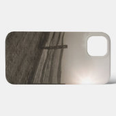 Zaun und Sonnenbrand durch Nebel bei Sharon Case-Mate iPhone Hülle (Rückseite (Horizontal))