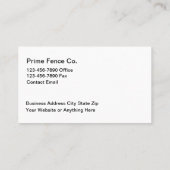 Zaunbau-Dienstleistungen Visitenkarten Visitenkarte (Rückseite)