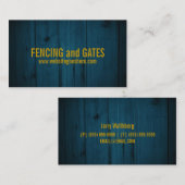 Zäune, Zaun, Gate Business Card Visitenkarte (Vorne/Hinten)