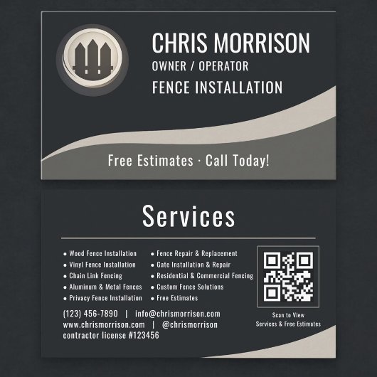 Zauninstallations-QR-Code Visitenkarte