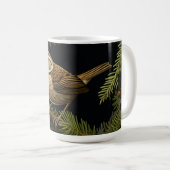Zaunkönig auf Tannenzweigen Kaffeetasse (VorderseiteRechts)