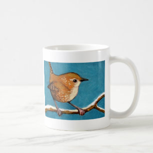 ZAUNKÖNIG IM ÖL-PASTELL KAFFEETASSE