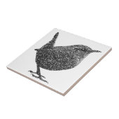 Zaunkönig (Schwarzweiss) Fliese (Seite)