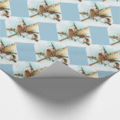 Zaunkönig- und Katze-Schwanz-Packpapier Geschenkpapier (Ecke)