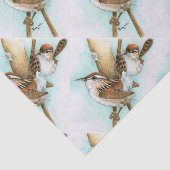 Zaunkönige und KatzeSchwanz Seidenpapier (Ausschnitt)