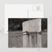 Zaunpfosten und Stacheldraht Postkarte (Vorne/Hinten)