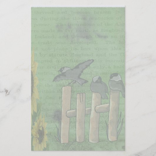 Zaunvögel Briefpapier (Vorderseite)