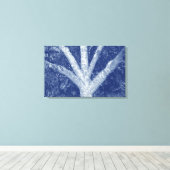 Zaunzweige - Zyanotypeneffekt Leinwanddruck (Insitu (Holzboden))