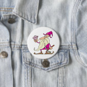 Zaunzwerg mit großem Diamant-Edelstein Button (Beispiel)