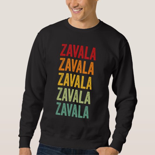 Zavala County Texas Regenbogen-Text-Design Sweatshirt (Vorderseite)