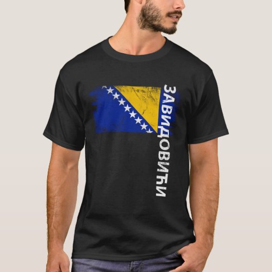 Zavidovici-Bosnien-Fahne für bosnische Männer Frau T-Shirt (Vorderseite)