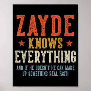 Zayde weiß alles Vatertag Retro Vintage Poster