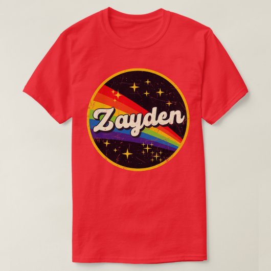 Zayden Rainbow in Space Vintag GrungeStyle T-Shirt (Design vorne)