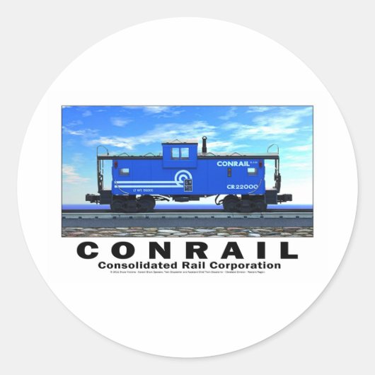 ZAZ462 CONRAIL CABOOSE POSTER RUNDER AUFKLEBER (Vorderseite)