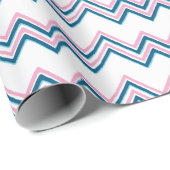 Zaza Chevron Wave in Pink and Deep Aqua Geschenkpapier (Rolleneckpunkt)