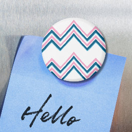 Zaza Chevron-Welle in Rosa und Tief-Aqua-Magnet Magnet