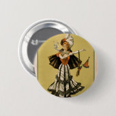 Zaza, Vintages Theater "Frau-Leslie Carter" Button (Vorne & Hinten)