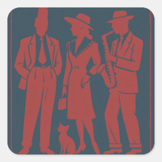 Zazous Gift Tag Quadratischer Aufkleber