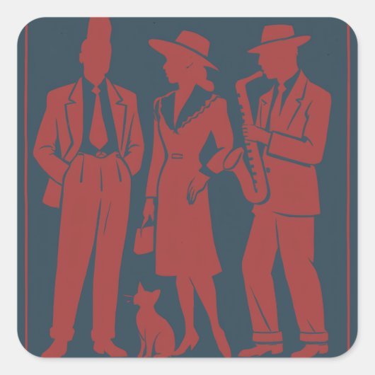 Zazous Gift Tag Quadratischer Aufkleber (Vorderseite)