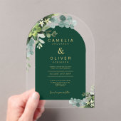 Zazzle Acrylic Wedding Green Eukalyptus Gold Text Acryleinladungen (Insitu (Handheld))
