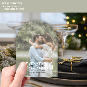 Zazzle AcrylWedding Save the Date Opaque Foto Acryleinladungen