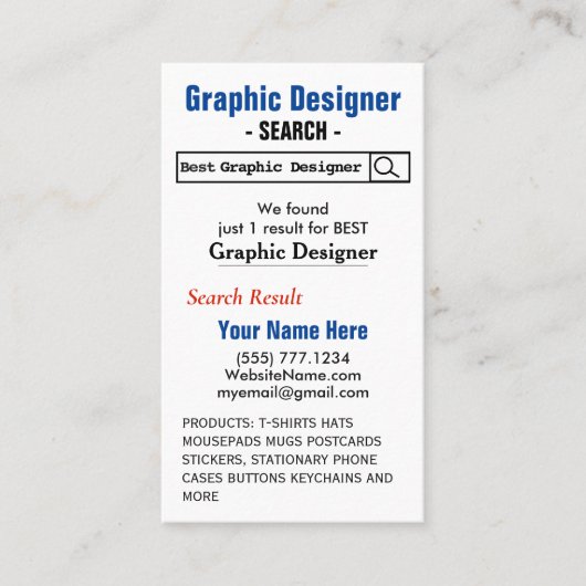 Zazzle Business Card Visitenkarte (Vorderseite)