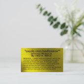 zazzle.com/nedhreece*" - VISITENKARTE (Stehend Vorderseite)