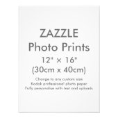 Zazzle Custom 12" × 16" Foto Druckvorlage (Vorne)