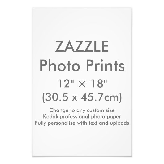 Zazzle Custom 12" × 18" Foto Print Template (Vorne)