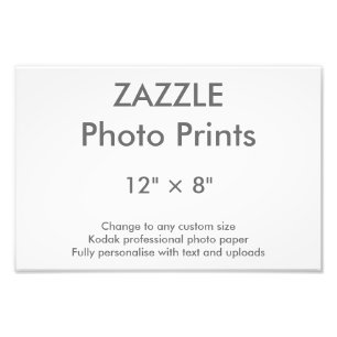 Zazzle Custom 12" x 8" Foto Print 30 x 20 cm