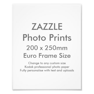 Zazzle Custom 200x 250mm Foto Print UK Frame Size